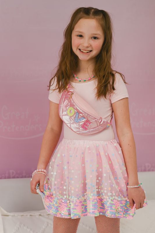 Party Fun Sequins Skirt, Pink/Neon