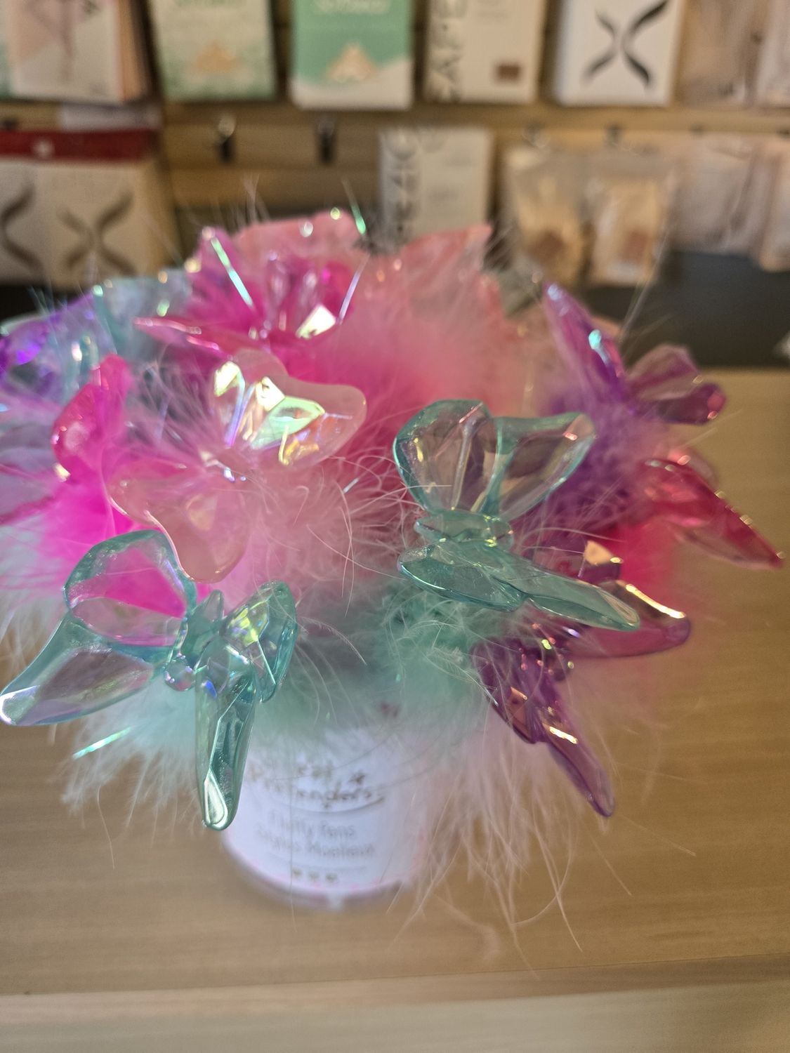 Butterfly Gem Fluffy Pens, Assorted