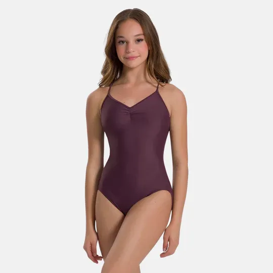 SoDanca Adult Pinch Front Criss-Cross Back Cami Leo - BY63, Colour: Hot Chocolate, Size: S