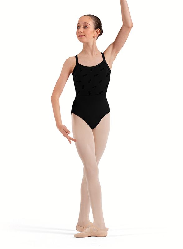 Floral Flock Print Cami Leotard CL70017