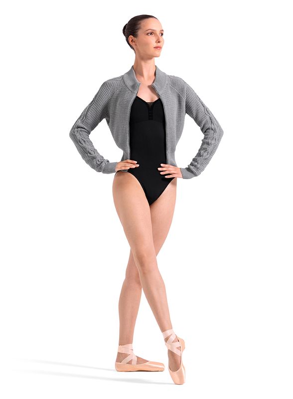 Zipper Cable Knitted Jacket J13004