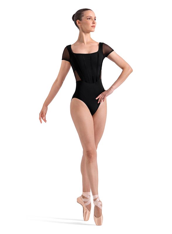 Double Scoop Plain Cap Sleeve Leotard L20011B