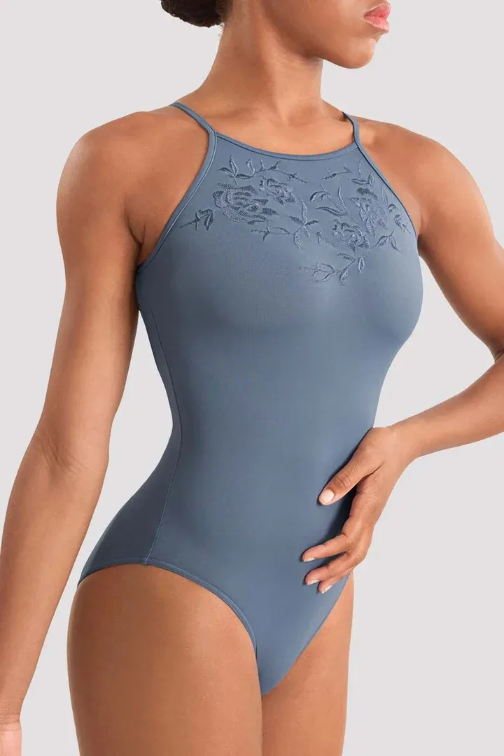Mirella Adult Floral Keyhole Halter Leo M40006LM, Colour: Dusty Grey, Size: P