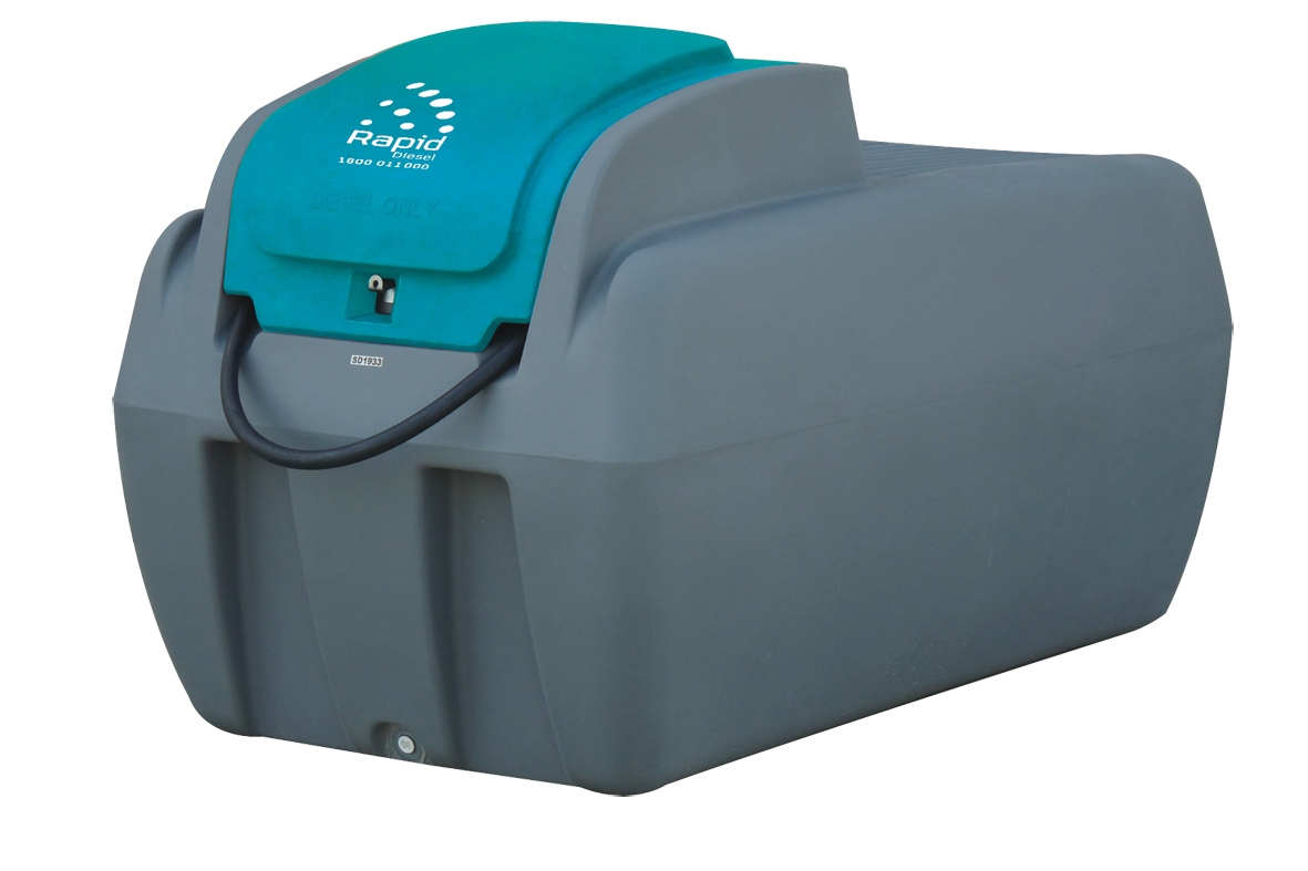 Rapid Spray 1000 litre diesel unit with pump cover Svelto 12 volt 80 L/min pump kit