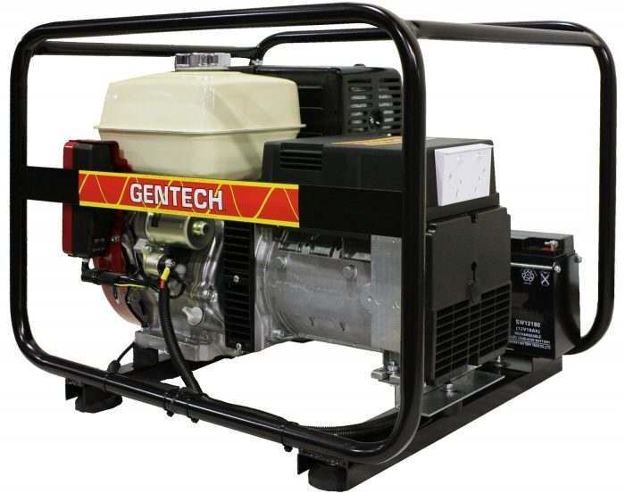 Gentech 7 kVA @ 0.8pF Honda GX390 electric start petrol powered generator 3-phase 50Hz 3000rpm in rollover frame