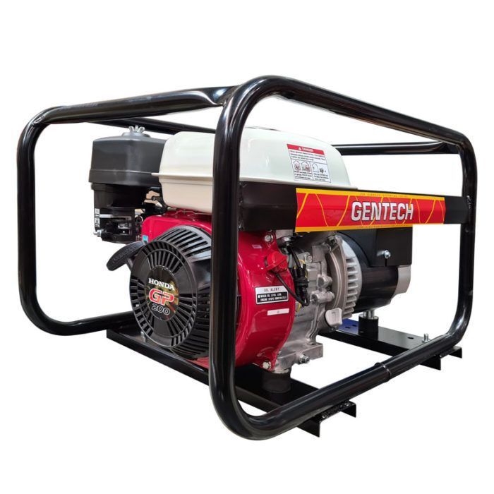Gentech EP2800HSR 2.8 kVA @ 0.8pF Honda GP200 petrol powered generator 1-phase 50Hz 3000rpm in rollover frame - Available Darwin NT, Price Includes freight to Darwin*