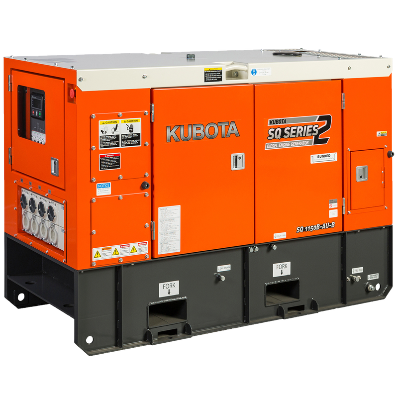 Kubota SQ1150B-AU-B Diesel Generator, 15kVA Single Phase, Super Quiet and Heavy Duty, - Available in Darwin NT*. Please Contact us for Price.