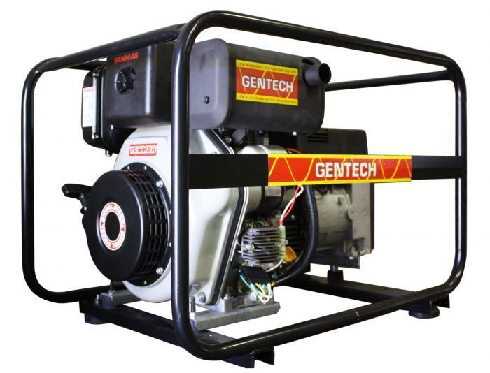 Gentech 6.8 kVA @ 0.8pF Yanmar L100N5 electric start diesel powered generator 1-3 phase 50Hz 3000rpm in rollover frame