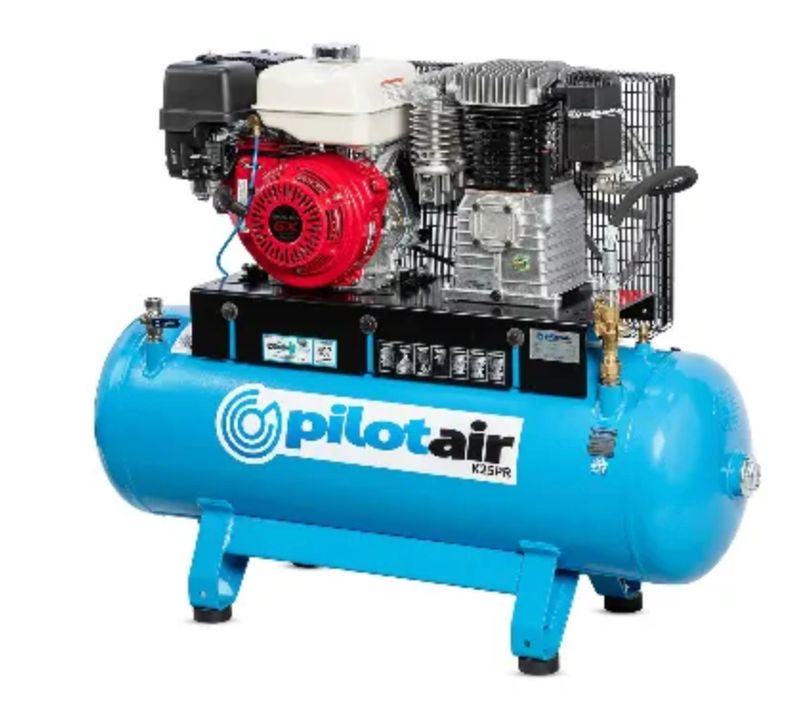 Pilot Air K25PR Petrol Air Compressor - 457L/min (16.2CFM) Free Air Delivery - Available in Darwin NT - Freight Included