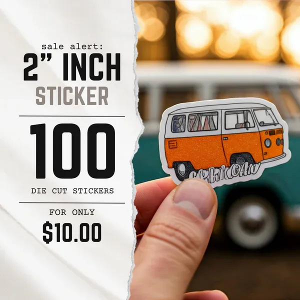 2 INCH STICKER ( 100 DIE CUT STICKERS )