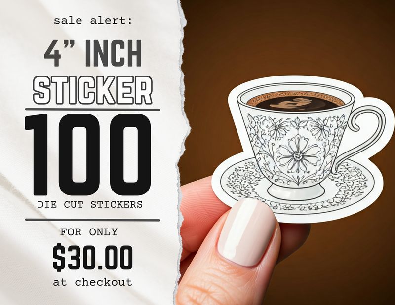 4&#39;&#39; INCH - 100  STICKER PROMO
