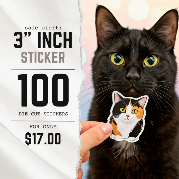 3&#39;&#39; INCH - 100 STICKERS