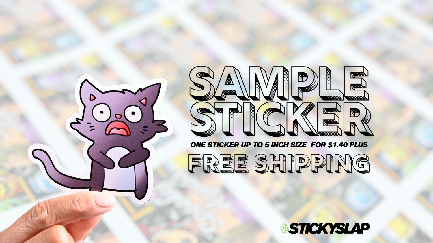 SAMPLE STICKER 5INCH FREE SHIPPING