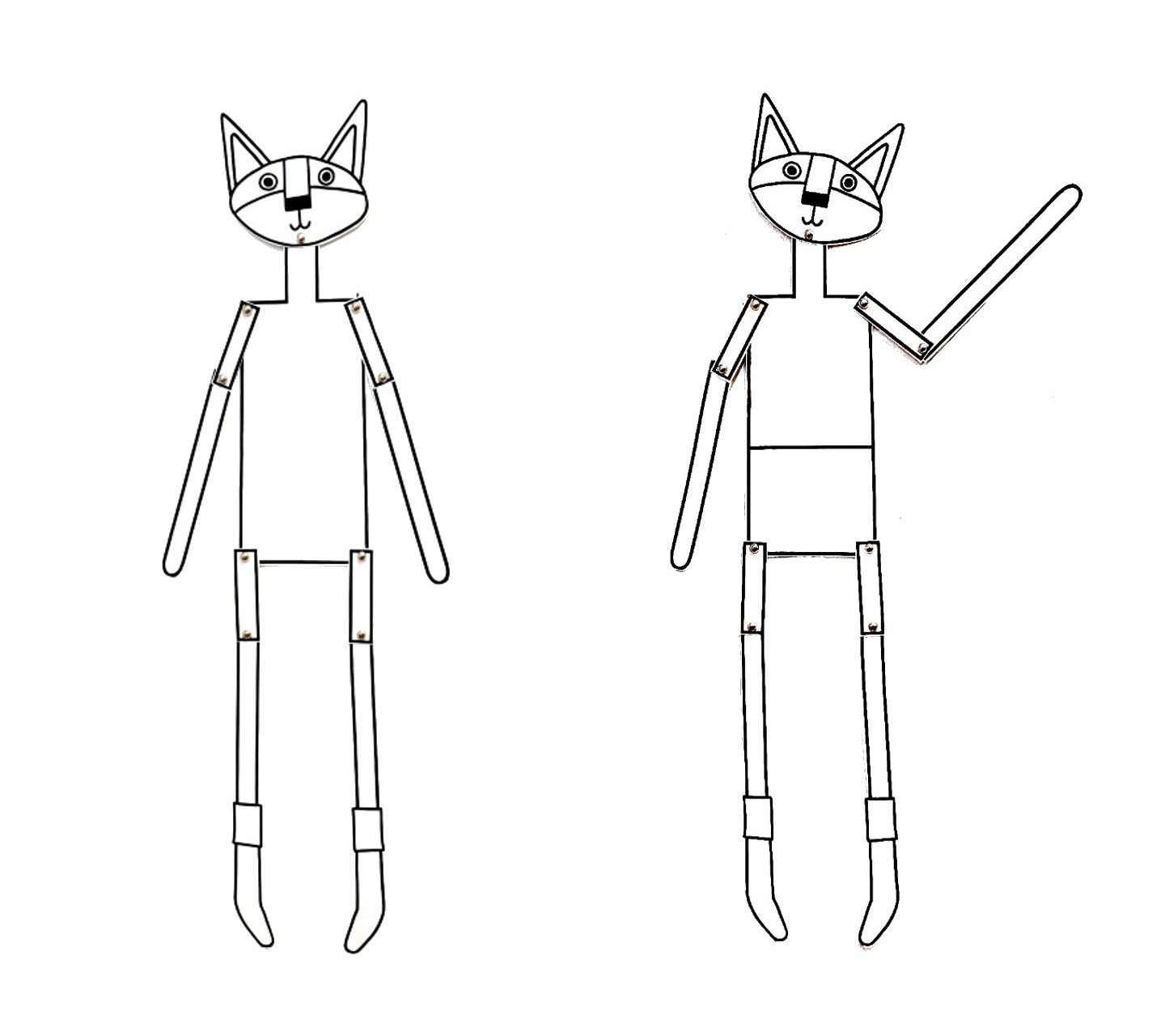 TwigKids Fox Paper Doll Kit Design-Your-Own FREE SHIPPING