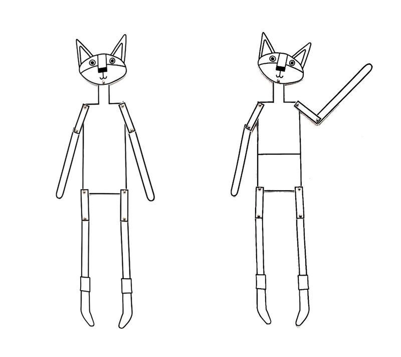 TwigKids Fox Paper Doll Kit Design-Your-Own FREE SHIPPING
