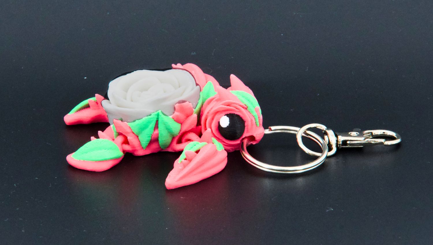 Rose Turtle Keychain