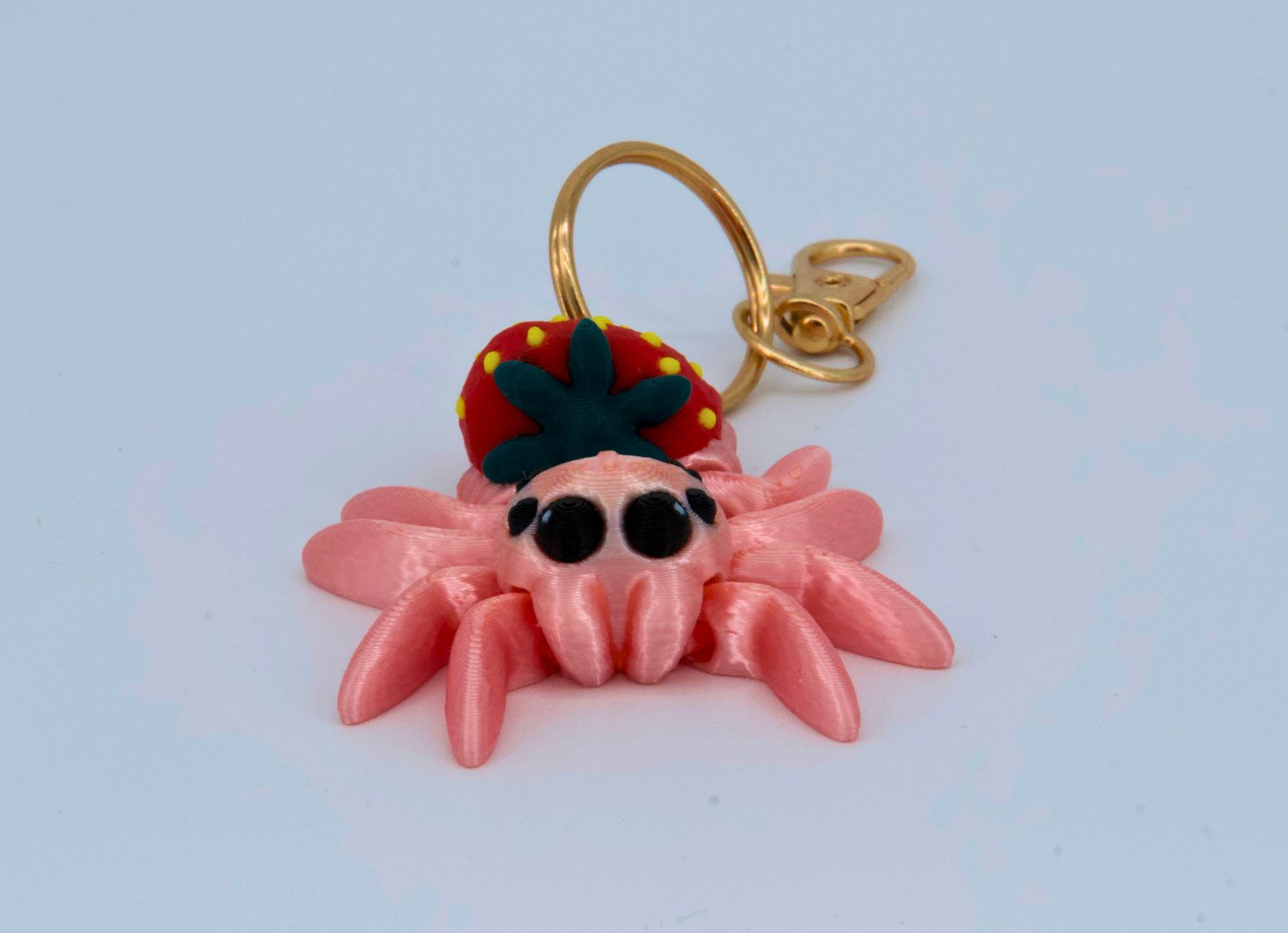 Strawberry Silky Spider Keychain