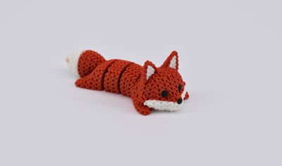 Knitted &quot;Flexi&quot; Fox Magnet (Optional Keychain)