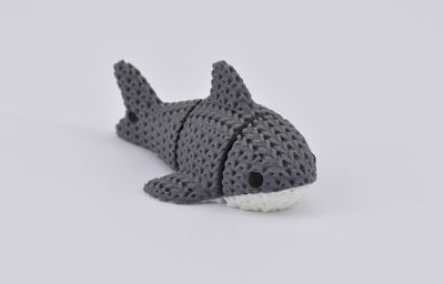 Knitted &quot;Flexi&quot; Shark Magnet (Optional Keychain)