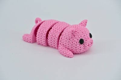 Knitted &quot;Flexi&quot; Pig Magnet (Optional Keychain)