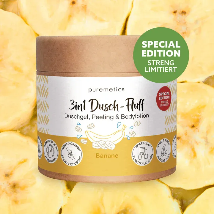 Puremetics - 3in1 Dusch-Fluff &#39;Banane&#39;
