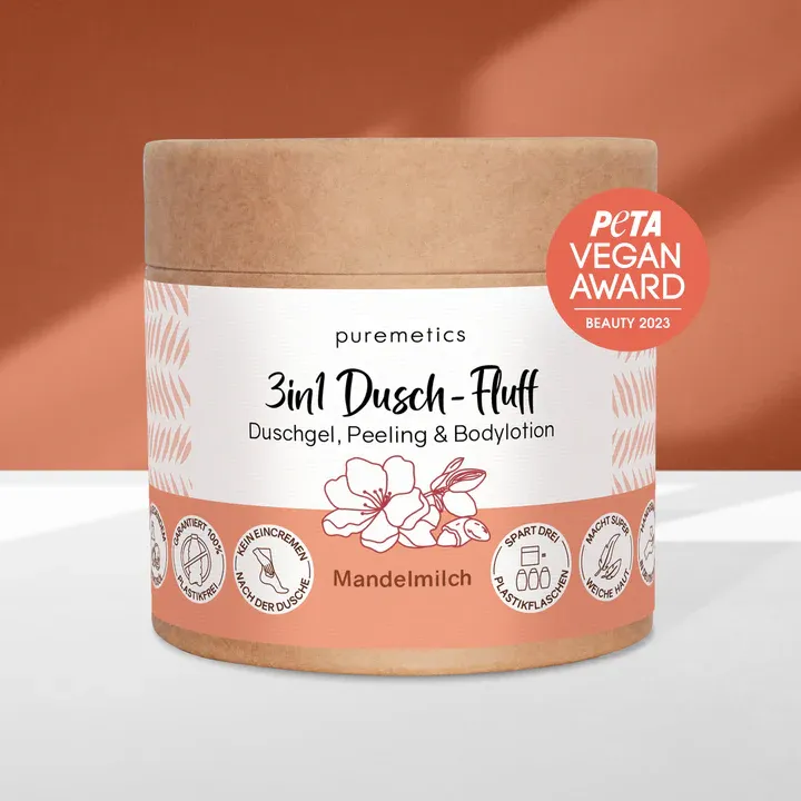 Puremetics - 3in1 Dusch-Fluff &#39;Mandelmilch&#39;