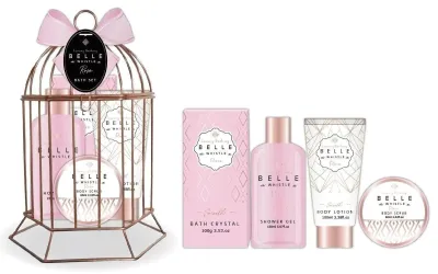 BELLE &amp; WHISTLE ROSE – Bade- und Dusch Set 4-teilig - Vogelkäfig aus Metall