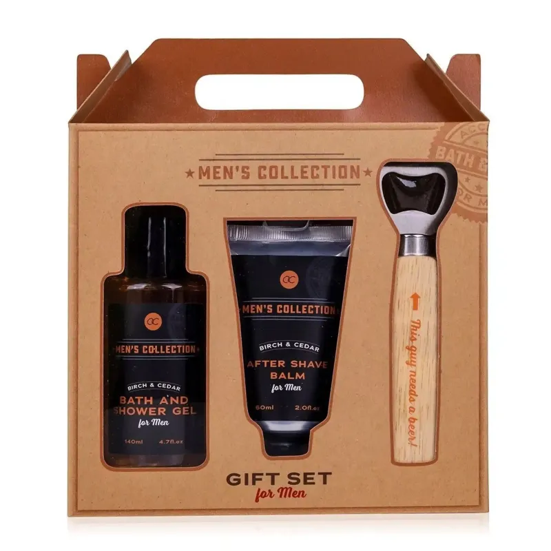 Accentra - Geschenkset für Männer MEN&#39;S COLLECTION mit Flaschenöffner, Bade- &amp; Duschgel und After Shave Balsam