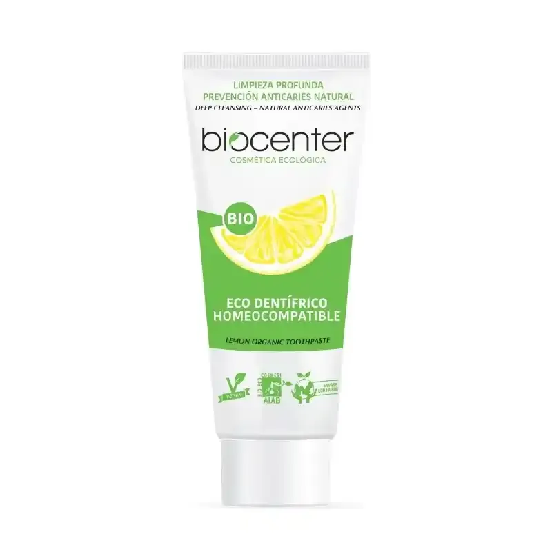 BIOCENTER - Homöopathieverträgliche Zitronenzahnpasta – Fluoridfrei - Bio