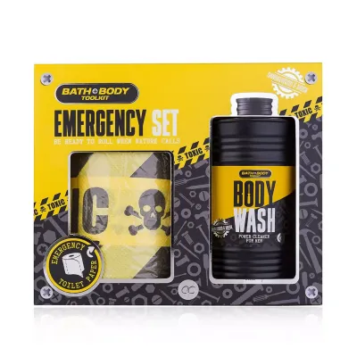 Accentra - Geschenkset Für Männer - Bath + Body Toolkit in Geschenkbox inkl. 400ml Duschgel in Ölfass-Optik