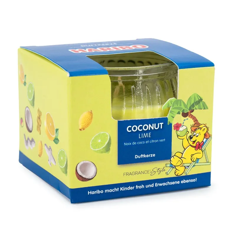 Duftkerze im Geschenkkarton Haribo Coconut Lime - 85g