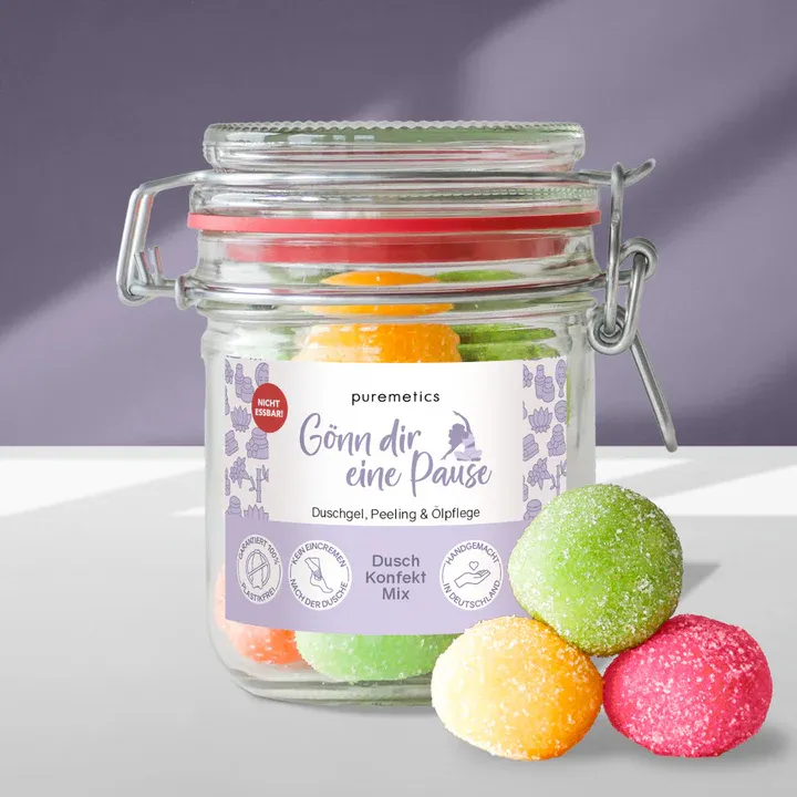 Puremetics - 3in1 Dusch-Konfekt 'Anlass-Sprüche'