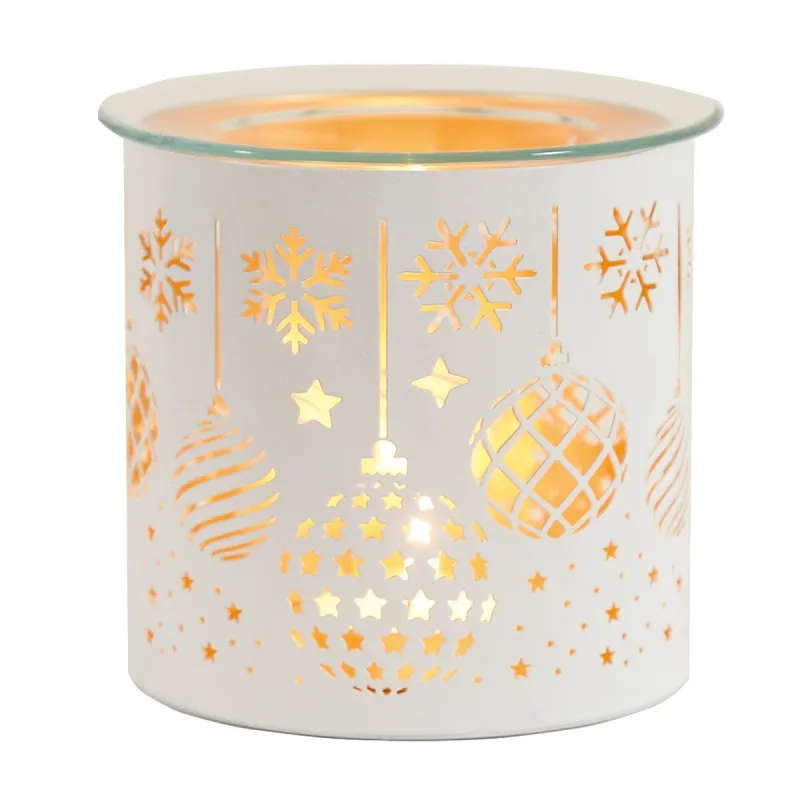 Teelicht Duftlampe Baubles - White &amp; Gold
