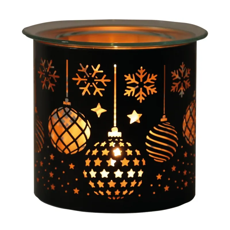 Teelicht Duftlampe Baubles - Black &amp; Gold