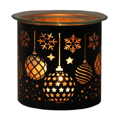 Teelicht Duftlampe Baubles - Black &amp; Gold