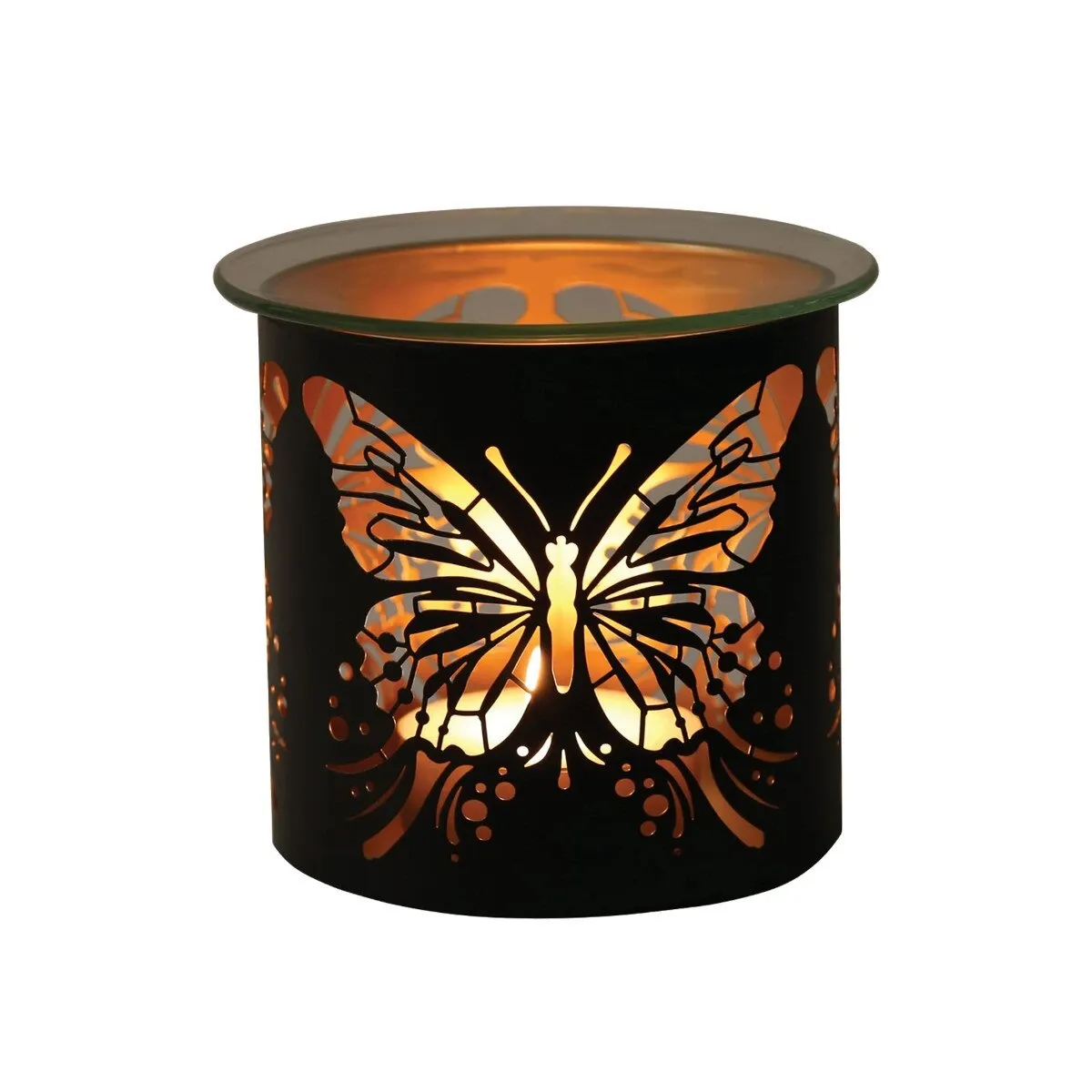 Teelicht Duftlampe Big Butterfly - Black &amp; Gold