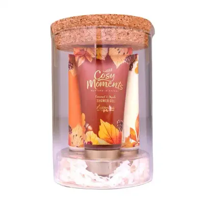 Accentra - Badeset Cosy Moments im Glas mit Korkdeckel