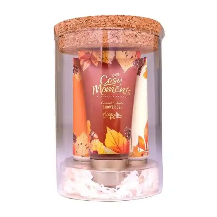 Accentra - Badeset Cosy Moments im Glas mit Korkdeckel