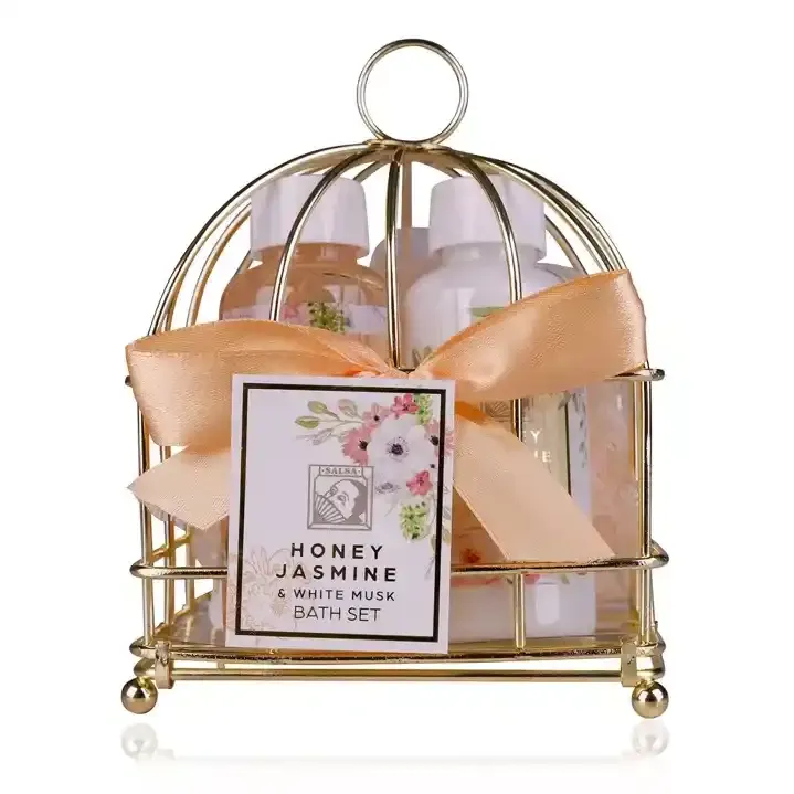 Accentra - Badeset Honey Jasmine, Geschenkset in Drahtkorb