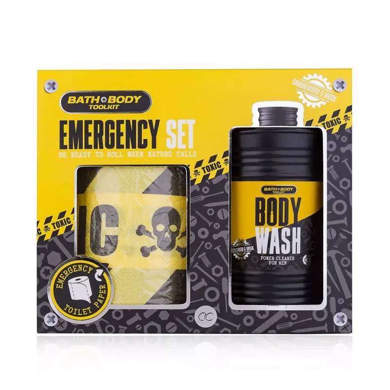 Accentra - Geschenkset Für Männer - Bath + Body Toolkit in Geschenkbox inkl. 400ml Duschgel in Ölfass-Optik