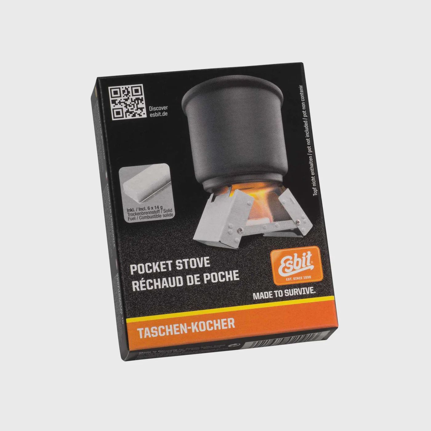 ESBIT POCKET STOVE W/ 6 SOLID FUEL TABS