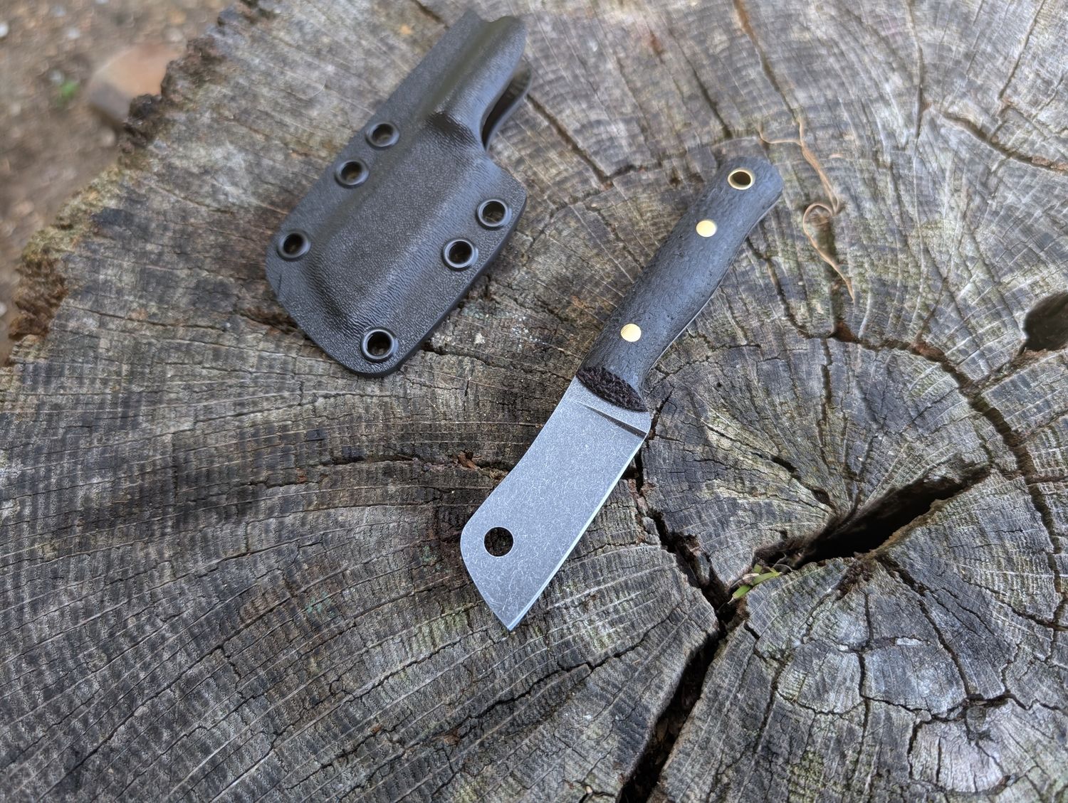 RK Mini Cleaver Black Burlap Stone Tapered-