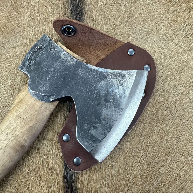 Gränsfors Bruk Small Carving Hatchet with walnut handle.