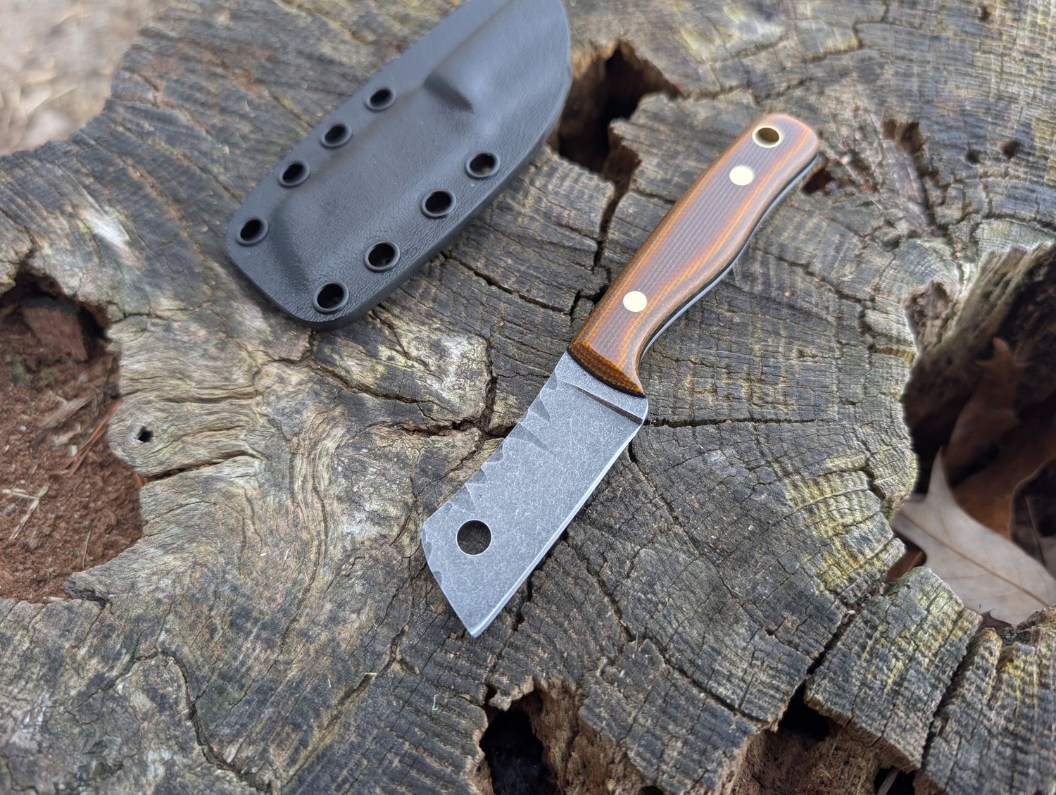 RK Mini Cleaver Maple Syrup Scalloped Stone