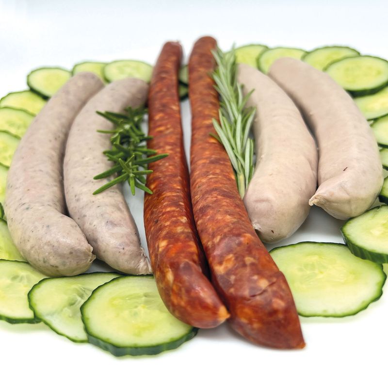 Dreierlei Harzer Grillwurst Spezialitäten Serviervorschlag (roh)