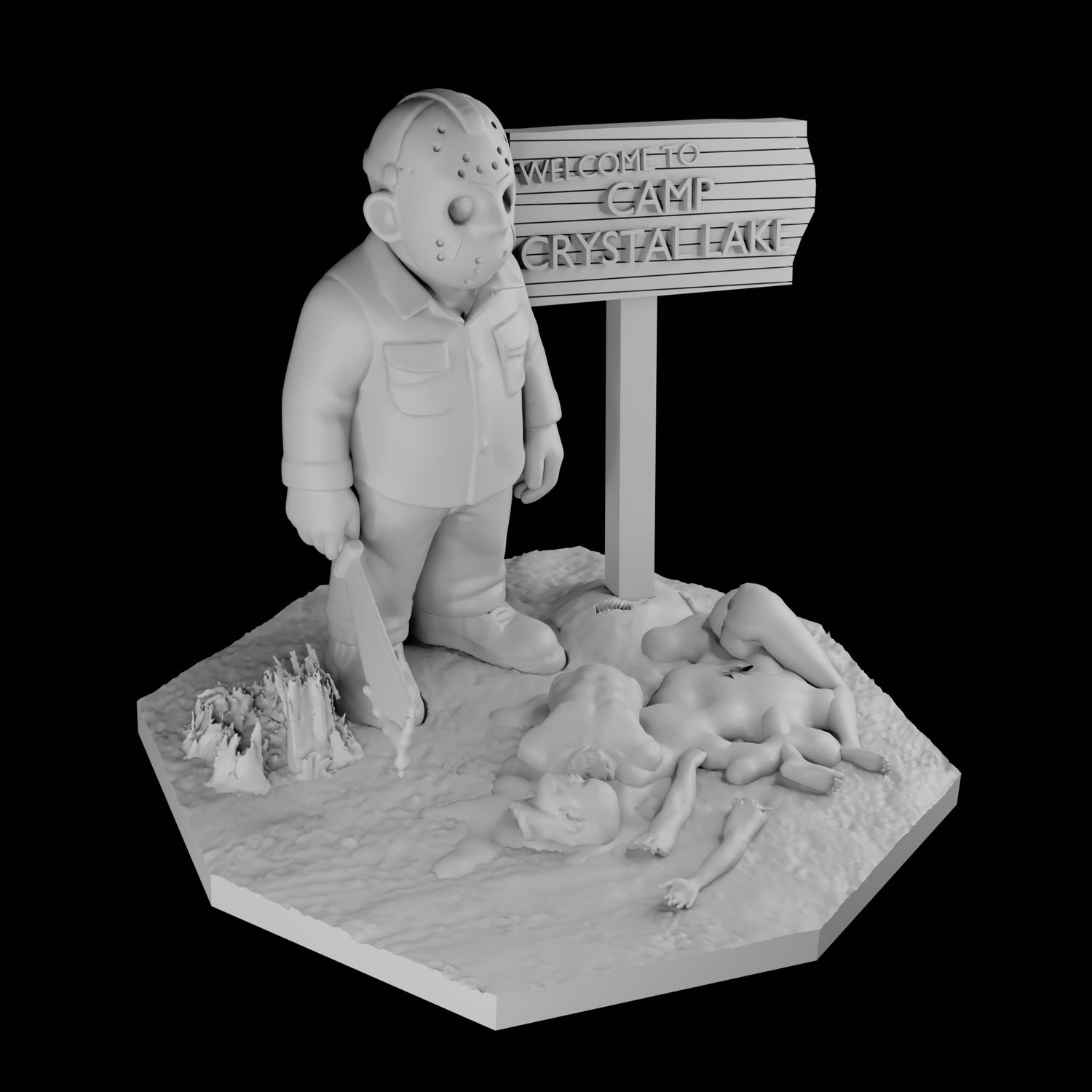 Camp Crystal Lake Diorama (UNPAINTED) SCREAMPRINTS