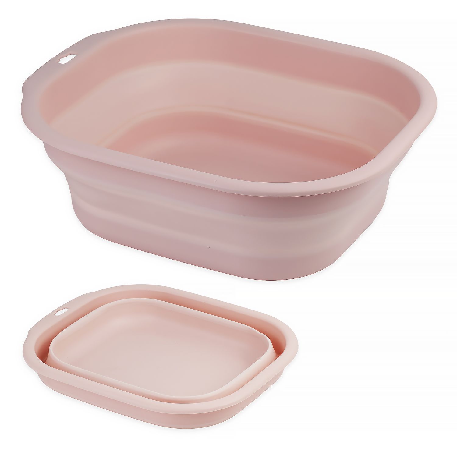 Daimix Collapsible Wash Basin Set of 2, Foldable Small Medium Size Wash Basin (Pink)
