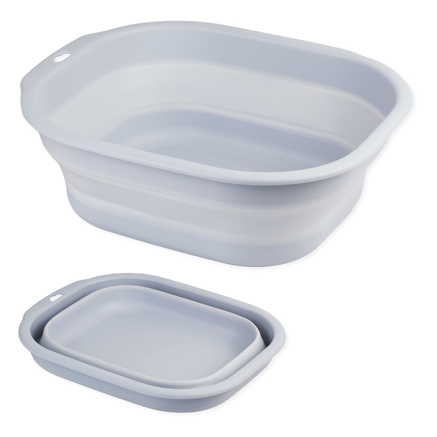 Daimix Collapsible Wash Basin Set of 2, Foldable Small Medium Size Wash Basin (Light Blue)