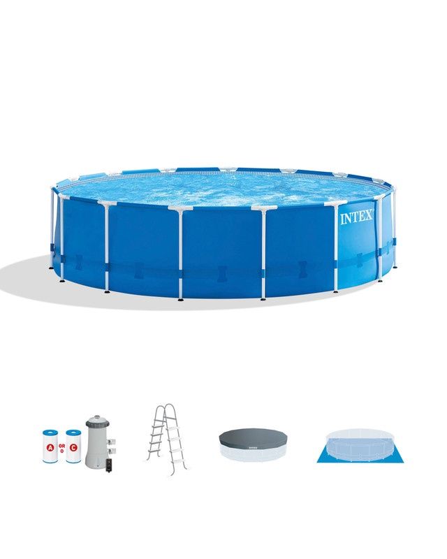 Metal Frame 15&#39; x 48&quot; Above Ground Pool w/ Filter Pump