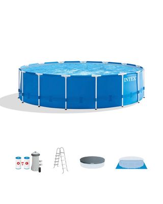 Metal Frame 15&#39; x 48&quot; Above Ground Pool w/ Filter Pump